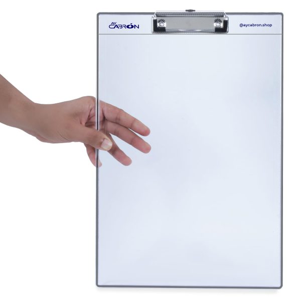 CLIPBOARD WITH TRANSPARENT PROTECTIVE COVER
