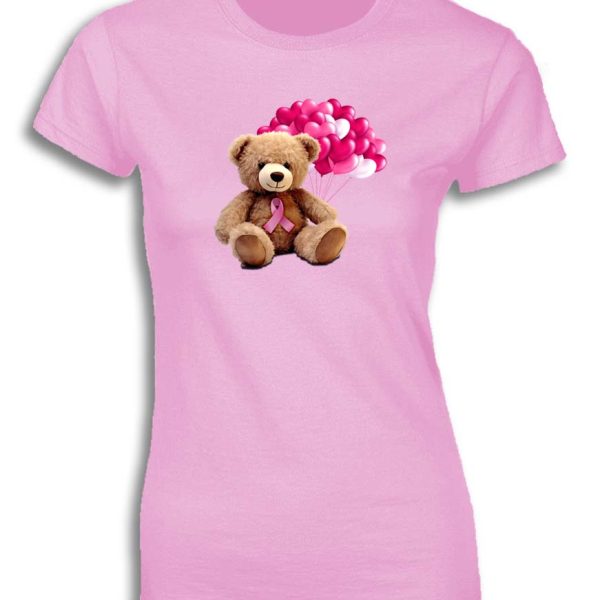 TEDDY BEAR PINK RIBBON FOR WOMEN